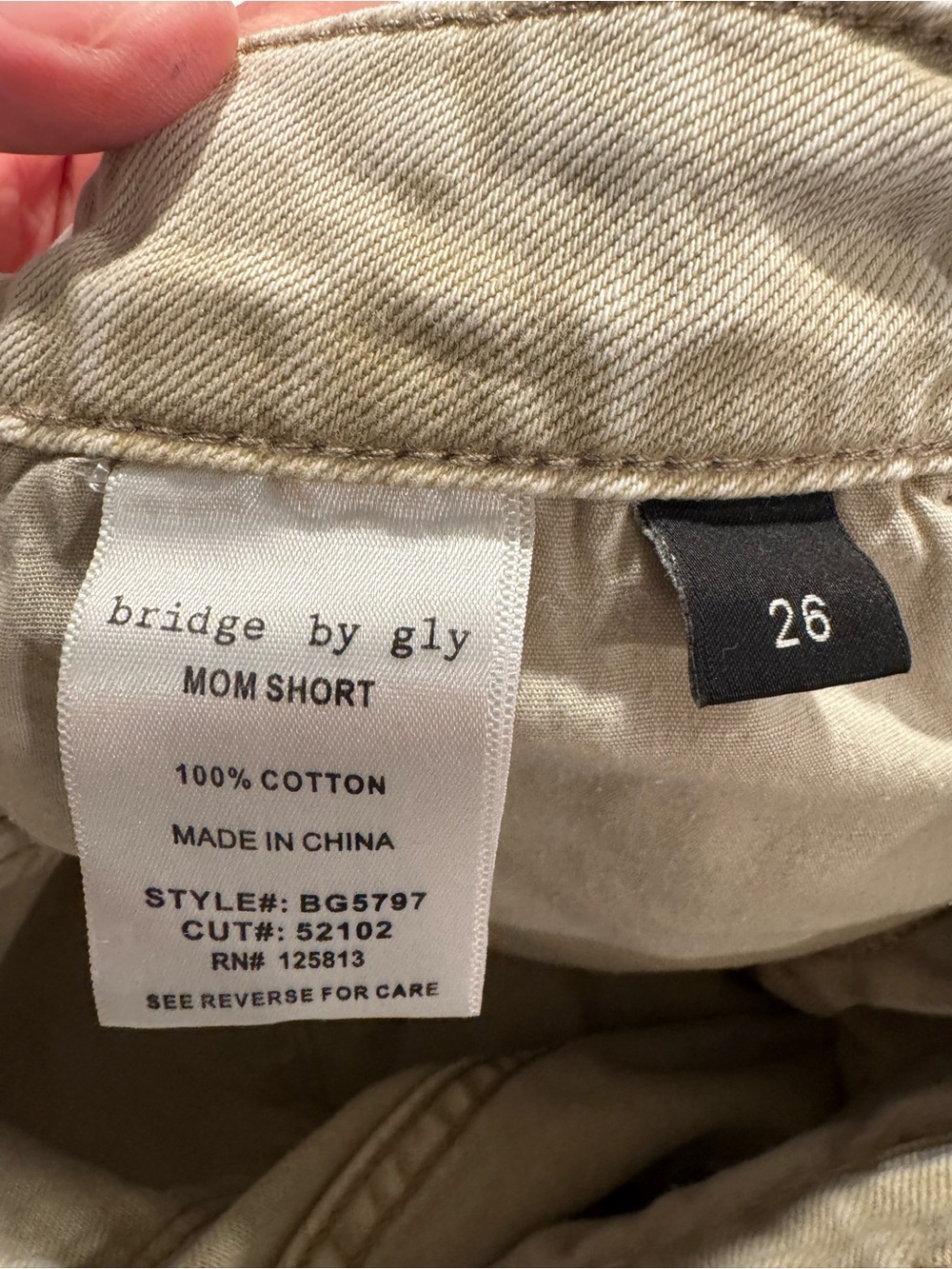 Bridge by Gly Beige High-Waist Denim  mom Shorts - Picture 4 of 9